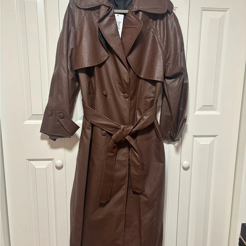 Chocolate Brown Trench Coat - Picture 2 of 16